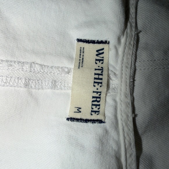 Free People High Roller Shortall White Denim Romper Size M Optic White NWT - Picture 8 of 9